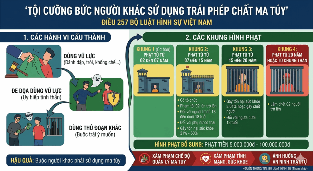 Tội cưỡng bức người khác sử dụng trái phép chất ma túy 2026