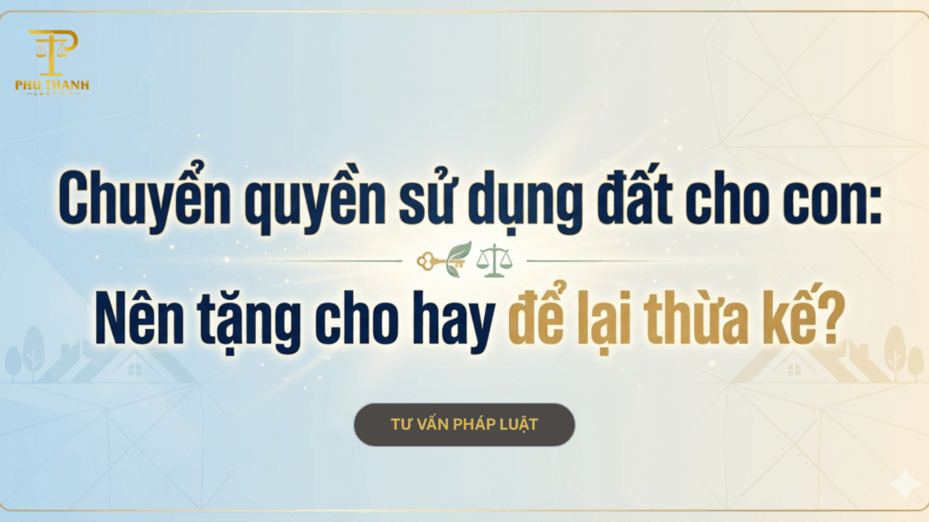Chuyển quyền sử dụng đất cho con: Nên tặng cho hay để lại thừa kế?